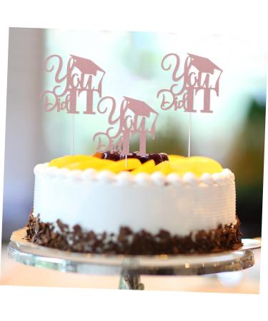 Warmhm 20 Pcs 2021 Graduation Cake Arrangement Cover Rose Goldx2pcs 13x13.5cmx2pcs - Buy Online on GoSupps.com