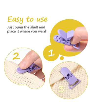 60-Count Plastic Pacifier Clips for DIY Baby Teething Toys - 12 Colors - Buy Online on GoSupps.com