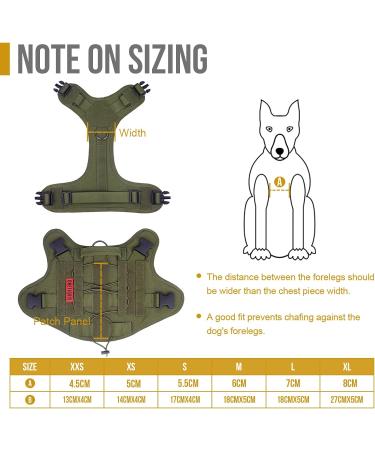OneTigris Tactical Dog Vest | Service Dog Harness MOLLE 1000D Nylon - Large Ranger Green - Buy Online on GoSupps.com