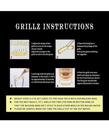 2023 Hip Hop Teeth Grillz 18K Gold Plated Gold Inlay Iced Out Zirconia Letter Baguette Edition Top Model Jewelry Silver Set - Buy Online on GoSupps.com