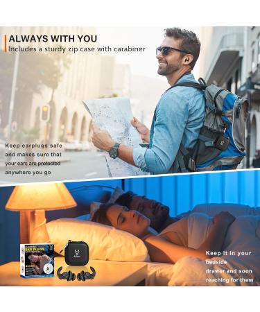 Sleep Noise Cancelling Earplugs 30dB, 2 Pairs Silicone Reusable Ear Plugs - Sound Blocking for Side Sleepers, Snoring, Construction, Travel - Carbon Black - Buy Online on GoSupps.com