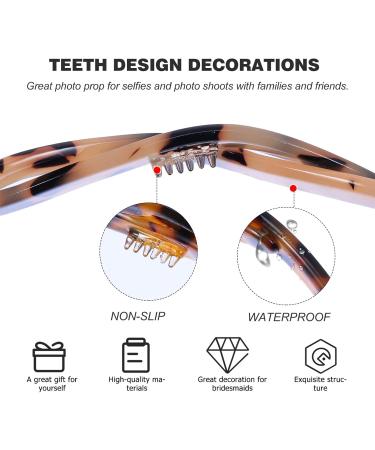 Minkissy 2-Piece Brown Tortoise Spotted French Toothed Headbands | Anti-Slip Celluloid Acetate Hair Bands for Women & Girls - Buy Online on GoSupps.com