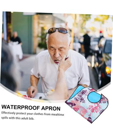 Adult Bib Elderly People Bib Adult Bibs Spit Overflow Protector Waterproof Clothing Protector with Detachable Crumb Catcher(2 pcs) - Buy Online on GoSupps.com