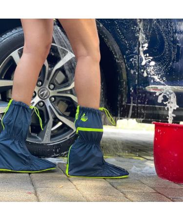 Waterproof Reusable Shoe Covers with Slip Resistant Sole & Zippers - Navy Green XL (W 10.5-12 / M 9-11) - Buy Online on GoSupps.com