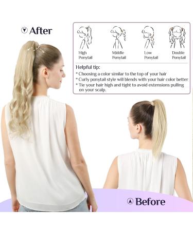 Doores Platinum Blonde Ponytail Hair Extension - 45cm 80g Remy Clip-In Straight Braid - Real Hair #60A - Buy Online on GoSupps.com