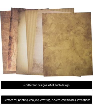 Vintage Aged Paper Set - 120 Sheets, 6 Classic Designs - Antique Look Printing & Writing Paper 8.5x11 inches - Buy Online on GoSupps.com