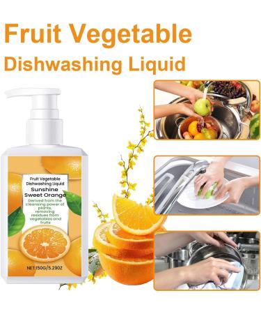 Fruit and Vegetable Wash Dishwashing Liquid Dish Soap Natural Dish Detergent Liquid Kitchen Vegetable Cleaner 1 Bottle - Buy Online on GoSupps.com