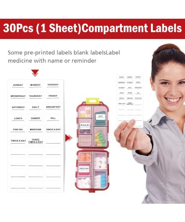 Travel Pill Organizer with Labels - Mini 7 Day Medication Holder | Cute Small Pocket Pharmacy for Vitamins & Fish Oil - Brown - Buy Online on GoSupps.com