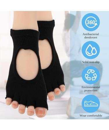 Buy GREVOSEA Yoga Socks - Slipproof Toe Pilates & Gymnastics Socks for Women | 2 Pairs Black & Gray - Buy Online on GoSupps.com