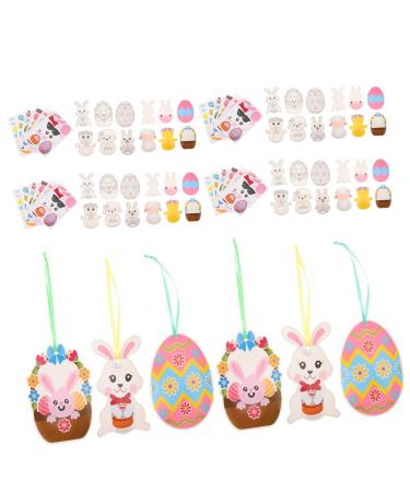Ciieeo 1 Set Easter Card Easter Accessories DIY Art Card Sticker Easter Crafts Kits for Easter Ornament DIY Cards Ornament Easter Party Favor Stickers Applique Child Cartoon