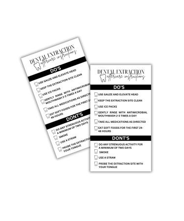 Lashicorn tooth-extraction aftercare cards 50 pieces 5.1 x 8.9 cm recreational time bar after care do's and don'ts for pain relief patients
