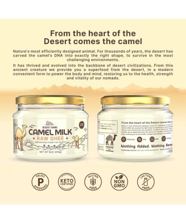 Desert Farms Grass-Fed Camel Ghee Butter (250g) | Keto, Non-GMO, Lactose-Free, Paleo Certified, Organic Ghee - Buy Online on GoSupps.com