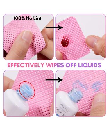 Makartt Lint Free Nail Wipes - 1000PCS Nail Polish Remover Pads & Eyelash Extension Glue Wipes - Super Absorbent Non-Woven Dry Wipes for Gel Nails & Nail Prep - Pink - Buy Online on GoSupps.com