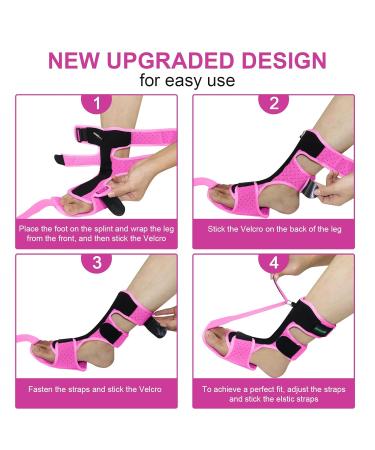Plantarelief Plantar Fasciitis Night Splint - Ultimate Support for Plantar Fasciitis Relief & Achilles Tendon Pain - Comfort for Men & Women - Pink - Buy Online on GoSupps.com