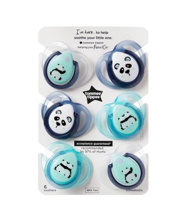 Tommee Tippee Anytime Pacifiers - BPA-Free Silicone 0-6 Months Symmetrical Design Set of 6 - International Shipping Available - Buy Online on GoSupps.com