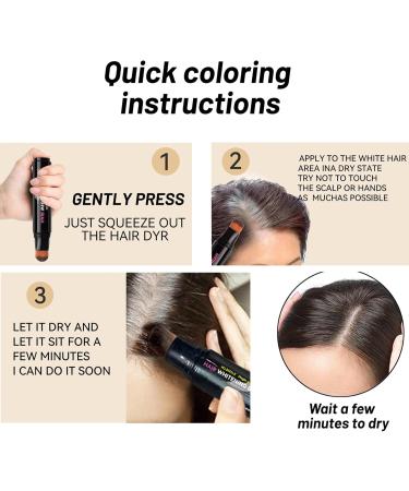Hair Root Touch Up Stick Temporary Hair Dye Pen Brush Instant Hair Dye Touch Up Roots Quick Dry Cover Root Concealer Stick Disposable Portable Hairline Press-In Hair Colour Stick(Coffee) - Buy Online on GoSupps.com