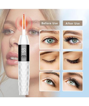 USB Rechargeable Heated Eyelash Curler with Comb | Electric Eye Lash Curler - White - Buy Online on GoSupps.com