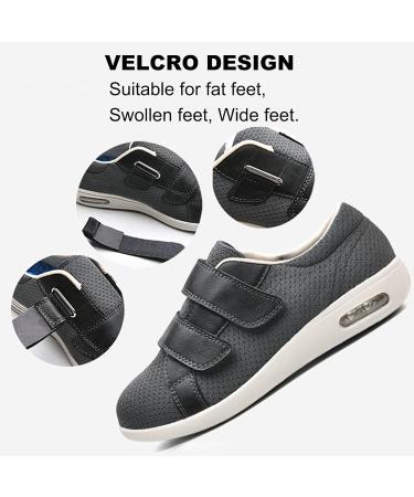 QDCZDQ Men's Diabetic Wide Fit Blue Home Shoes - Adjustable Closure, Lightweight Walking Sneakers for Swollen Feet - Size 10.5 US/ 290 CM - Buy Online on GoSupps.com