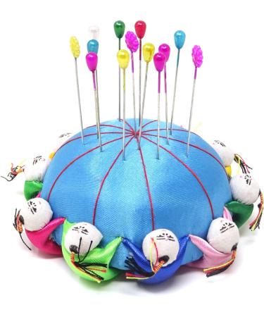 Honbay Handmade Chinese Traditional Style Needle Pin Cushion with 10 Kids (Blue) - Buy Online on GoSupps.com