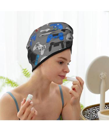 Fast-Drying Hair Towel Wrap | Hair Turban with Button - Ideal for Quick Drying (Video Game Design - Buy Online on GoSupps.com