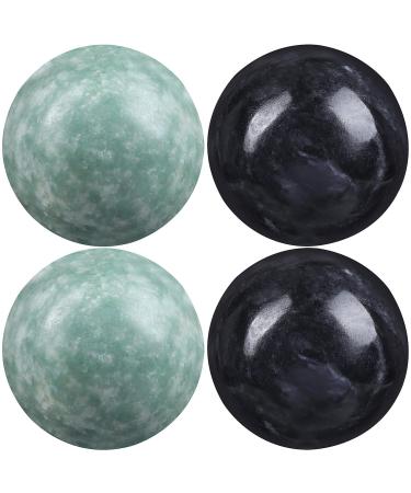 Milisten 4pcs Marble Baoding Balls Solid Hand Massage Balls Chinese Health Exercise Massage Balls For Hands And Green 1