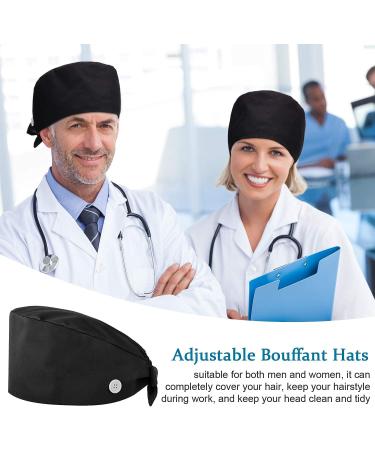 SATINIOR Adjustable Bouffant Hats with Button Sweatband Cap for Women and Men - Set of 4 - Black - Buy Online on GoSupps.com