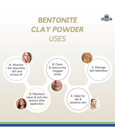 Bentonite Clay Powder 7.05oz - Indian Bulk Clay for Hair Face Masks Toothpaste & More | Shop Now - Buy Online on GoSupps.com
