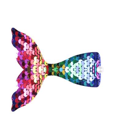 Hair clips for girl mermaid shaped children hair clips cute sequins hairpins hair styling accessories for baby girls children 1 piece (1 Pack) e