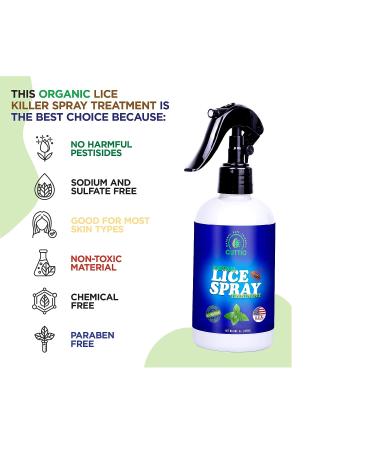 Cuttio Lice Treatment Spray for Kids | Anti-Lice Hair Solution | Non-Toxic Natural Ingredients | 8oz - Buy Online on GoSupps.com