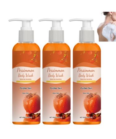 homomdy Persimmon shower gel for mature skin deodorizing and moisturizing for men and women refreshing and sebum-regulating for an even complexion. (3 pcs)