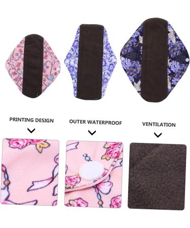 6Pcs Washable Cloth Period Pads - Bamboo Charcoal Panty Liner & Napkin Set - Buy Online on GoSupps.com