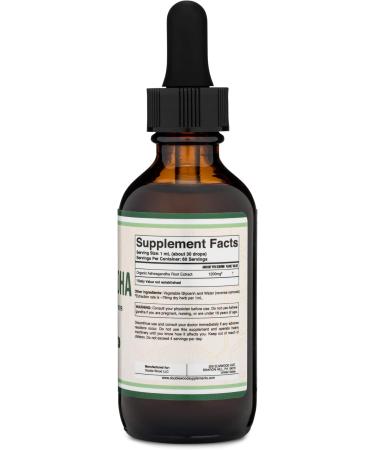 Ashwagandha Organic Drops for Stress Relief (1,200mg, 60 Servings) Ashwagandha Tincture for Adrenal Support and Cortisol Manager (Vegan Safe, Gluten Free, Non-GMO) by Double Wood - Buy Online on GoSupps.com