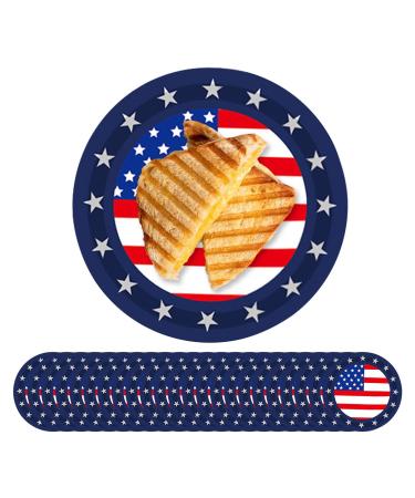 Shakven Flag Paper Plates Memorial Day Pride Paper Plates | Independence Day & Tableware Decorations Red White Blue Paper Plates 24 9-inch Plates