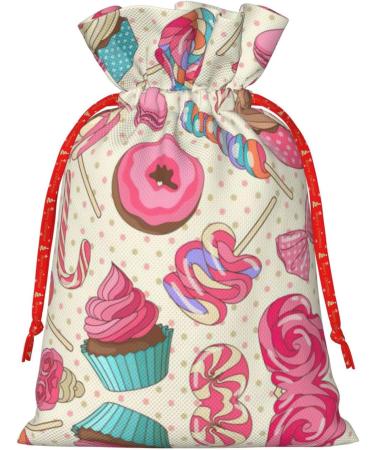 Colorful Lollipop Cupcake Donut Print Christmas Party New Year's Day Candy Wedding Valentine's Day Holiday Favors Christmas Gift Bag - Buy Online on GoSupps.com