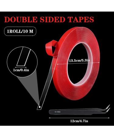 32FT Double Sided Nail Tape - Strong Waterproof Adhesive for Nail Art & Salon Supplies | Traceless Clear Mounting Tape with Tweezer - Buy Online on GoSupps.com