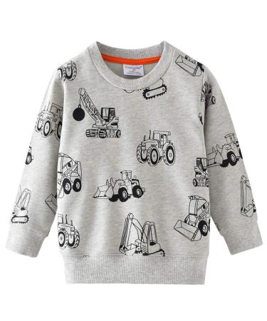 Little Hand Baby Boys Sweatshirt Kids Warm Pullover Streetwear Outerwear 1-7 Years 1-bulldozer 98