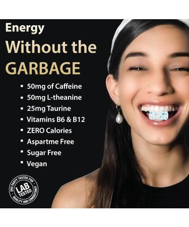 Dialed Energy Caffeine Gum (112 Pieces) | 50mg Caffeine | Sugar Free & Aspartame Free Gum with L-theanine + Taurine + Vitamin B12 + B6 | Nootropic Energy & Focus Supplement - Xylitol Gum | (Cool Mint) - Buy Online on GoSupps.com