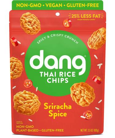 Dang Thai Rice Chips | Sriracha Spice | Gluten Free, Soy Free & Preservative Free Rice Crisps, Healthy Snacks Made with Whole Foods (3.5 Ounce (Pack of 6)) Thai Rice Chips Sriracha 3.5 Ounce (Pack of 6)