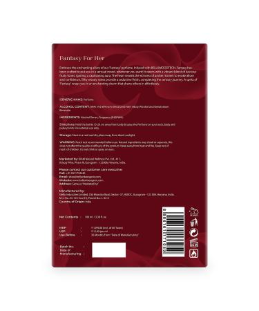 BELLA VITA Mood Collection Fantasy Eau De Parfum for Her with Pink Pepper Jasmine and Patchouli |Premium Long Lasting Fragrance Perfume for Women 100 ML - Buy Online on GoSupps.com