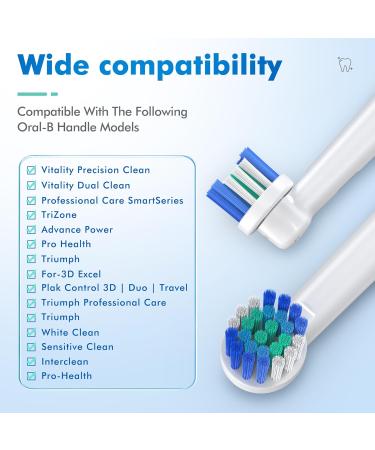 Replacement Toothbrush Heads for Oral-B Braun - Pack of 16 | Compatible with Pro 1000/9600/500/3000/7000/8000 - Professional Quality - Buy Online on GoSupps.com