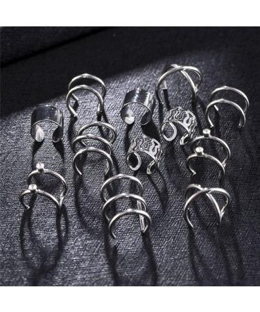 Diarypiece 12 Pcs Retro Advanced Sense Ear Bone Clip Without Pierced Metal Ear Cuff Jewelry Metal alloy - Buy Online on GoSupps.com