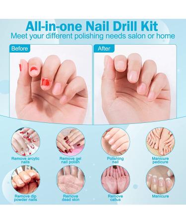 NAILGIRLS Electric Nail Drill 35000RPM Kit for Acrylic Nails - Professional Nail File with Foot Pedal, 11 Bits for Gel Polish Removal - Ideal for Home & Salon Use - Buy Online on GoSupps.com