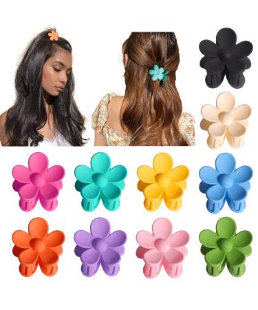 Palksky Small Flower Hair Claw Clips for Women Girls Kids  10 PCS Tiny Thin/Medium Thick Hair  1.35 Inch Mini Jaw Clips/Hair Clamps Nonslip Clip/Hair Accessories Small-A