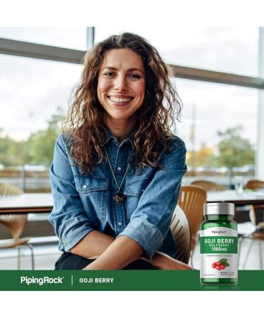Piping Rock Goji Berry Capsules 1000mg - 120 Count | Wolfberry Extract Supplement | Gluten Free & Non-GMO - Buy Online on GoSupps.com