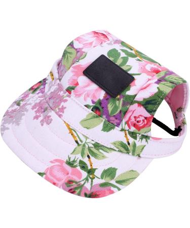 Itoda Adjustable Baseball Cap for Small Dogs & Cats | Sun Protection Hat with Ear Holes | Colorful Flower Design for Outdoor Fun - Buy Online on GoSupps.com