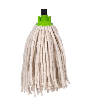Jazooli Mop Heads Replacement - Commercial & Household Wet & Dry Mops for Cleaning Floors Kitchen Bathroom - Colour Coded Yarn Floor Mops Heavy Duty Mop Head - 10 x Green