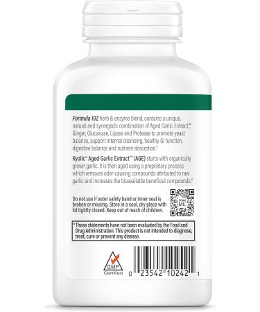 Kyolic Aged Garlic Extract Formula 102 Cleanse & Digestion* Ginger and Enzyme Complex 200 Capsules - Buy Online on GoSupps.com