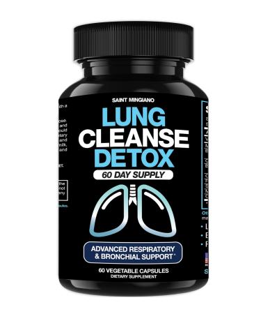 Saint Mingiano Lung Cleanse Detox 60 Day Cleanse - Supports Lung Health Within Bronchial & Respiratory Systems - Quit & Stop Smoking Aids - Herbal Detox for Lungs