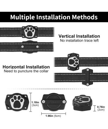 Tepimato AirTag Dog Collar Holder IP68 Waterproof Air Tag Collar Hard TPU Full Protection Compatible with Apple Airtag Air Tag. Holder for Dog Cat Collar Pet Accessories(2 Pcs Black) 2 pack Black - Buy Online on GoSupps.com