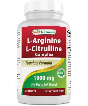 Best Naturals L-Arginine L-Citruline Complex Tablets, 250 Count 250 Count (Pack of 1)